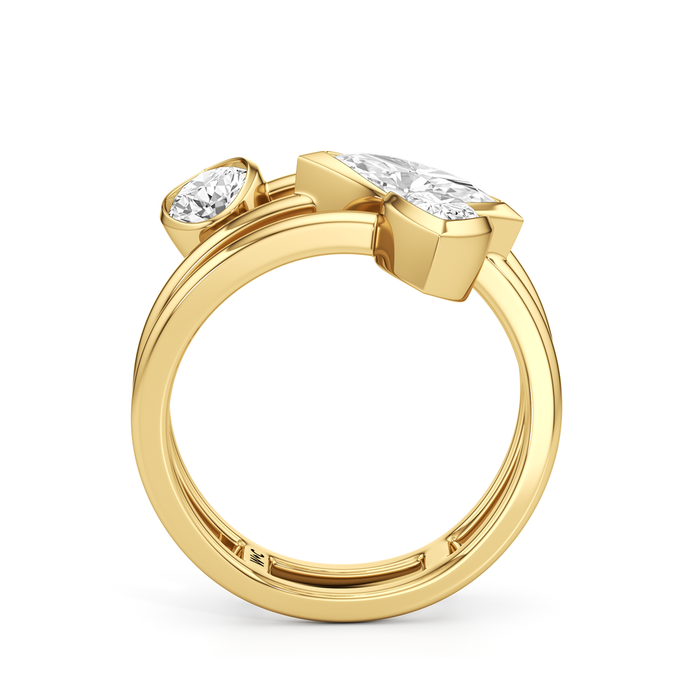 The Aria Ring with 14KT Yellow Gold / Lab / 2 Cut Diamond in 14KT Yellow Gold / Lab / 2 view 2
