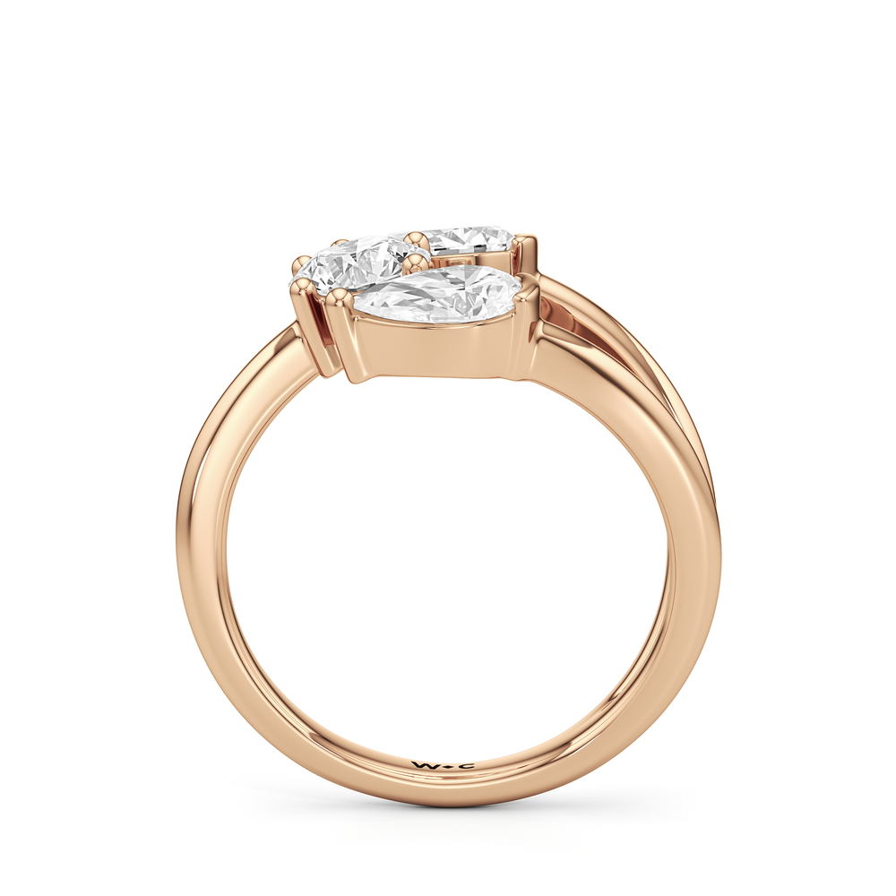 The Isa Ring with 14KT Rose Gold / Lab / 2 Cut Diamond in 14KT Rose Gold / Lab / 2 view 2
