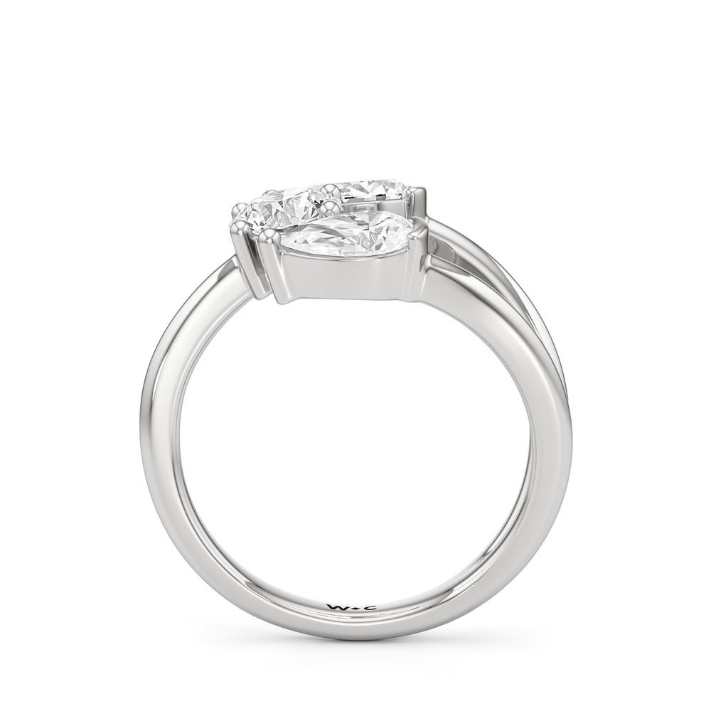 The Isa Ring with 14KT White Gold / Lab / 2 Cut Diamond in 14KT White Gold / Lab / 2 view 2
