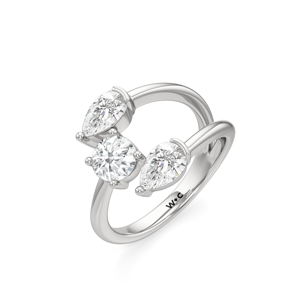The Isa Ring with 14KT White Gold / Lab / 2 Cut Diamond in 14KT White Gold / Lab / 2 view 3
