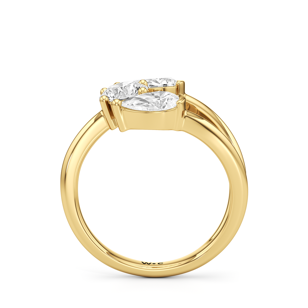 The Isa Ring with 14KT Yellow Gold / Lab / 2 Cut Diamond in 14KT Yellow Gold / Lab / 2 view 2
