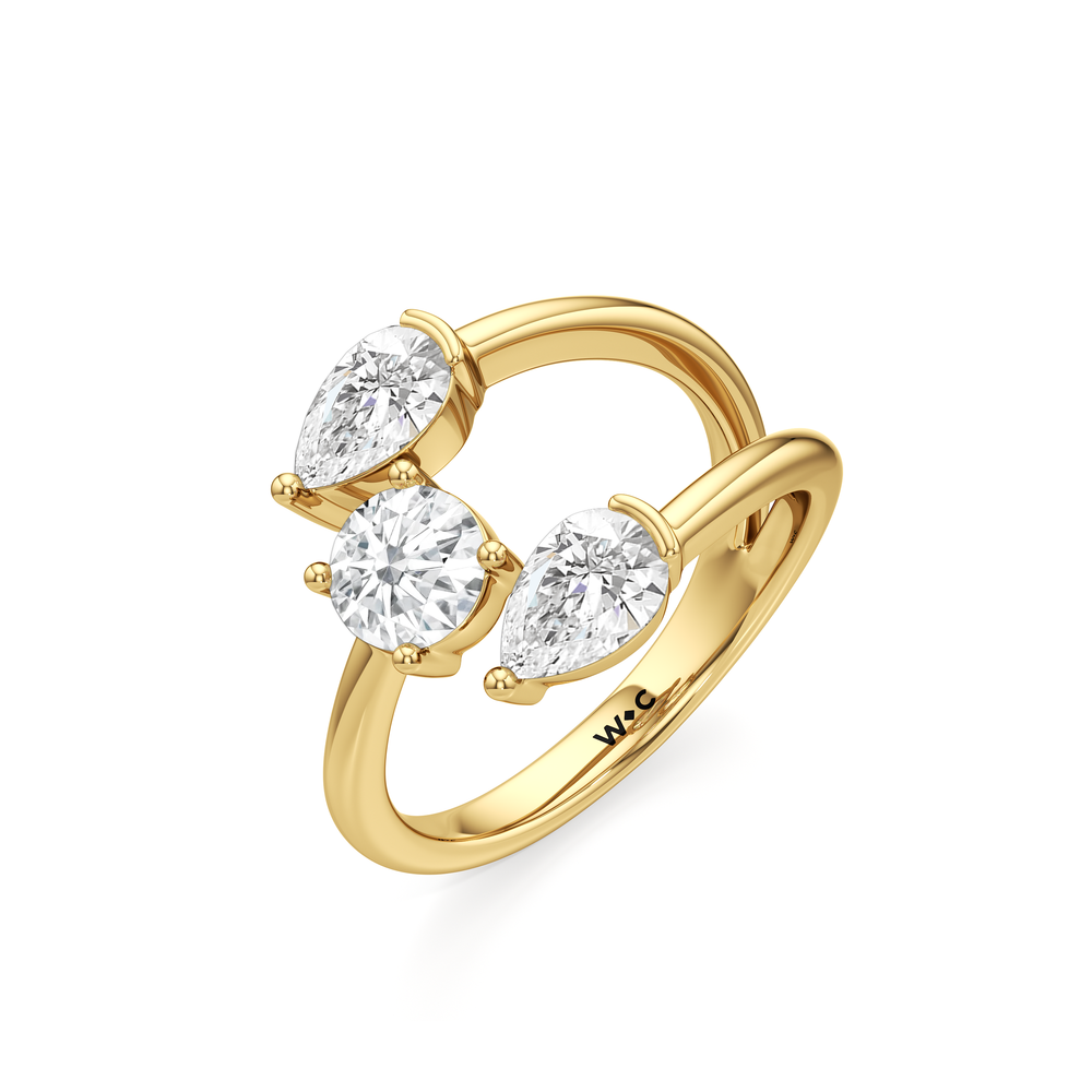 The Isa Ring with 14KT Yellow Gold / Lab / 2 Cut Diamond in 14KT Yellow Gold / Lab / 2 view 3
