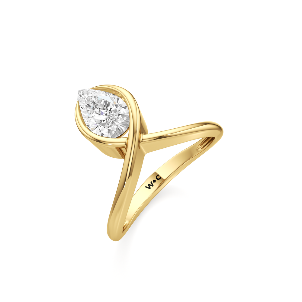 The Blythe Ring with 18KT Yellow Gold / Lab / 1 3/8 Cut Diamond in 14KT Yellow Gold / Lab / 1 3/8 view 3
