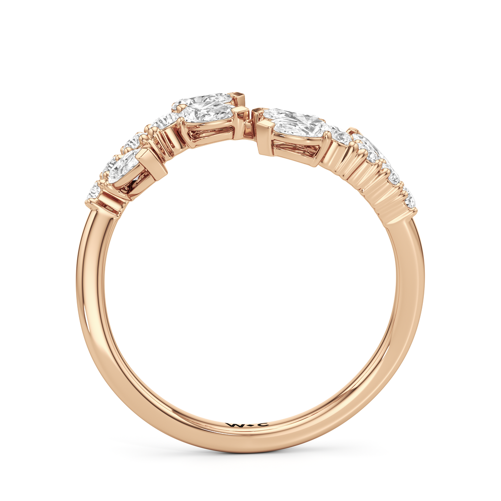 The Vine Curve Ring with 14KT Rose Gold / Lab / 3/4 Cut Diamond in 14KT Rose Gold / Lab / 3/4 view 4
