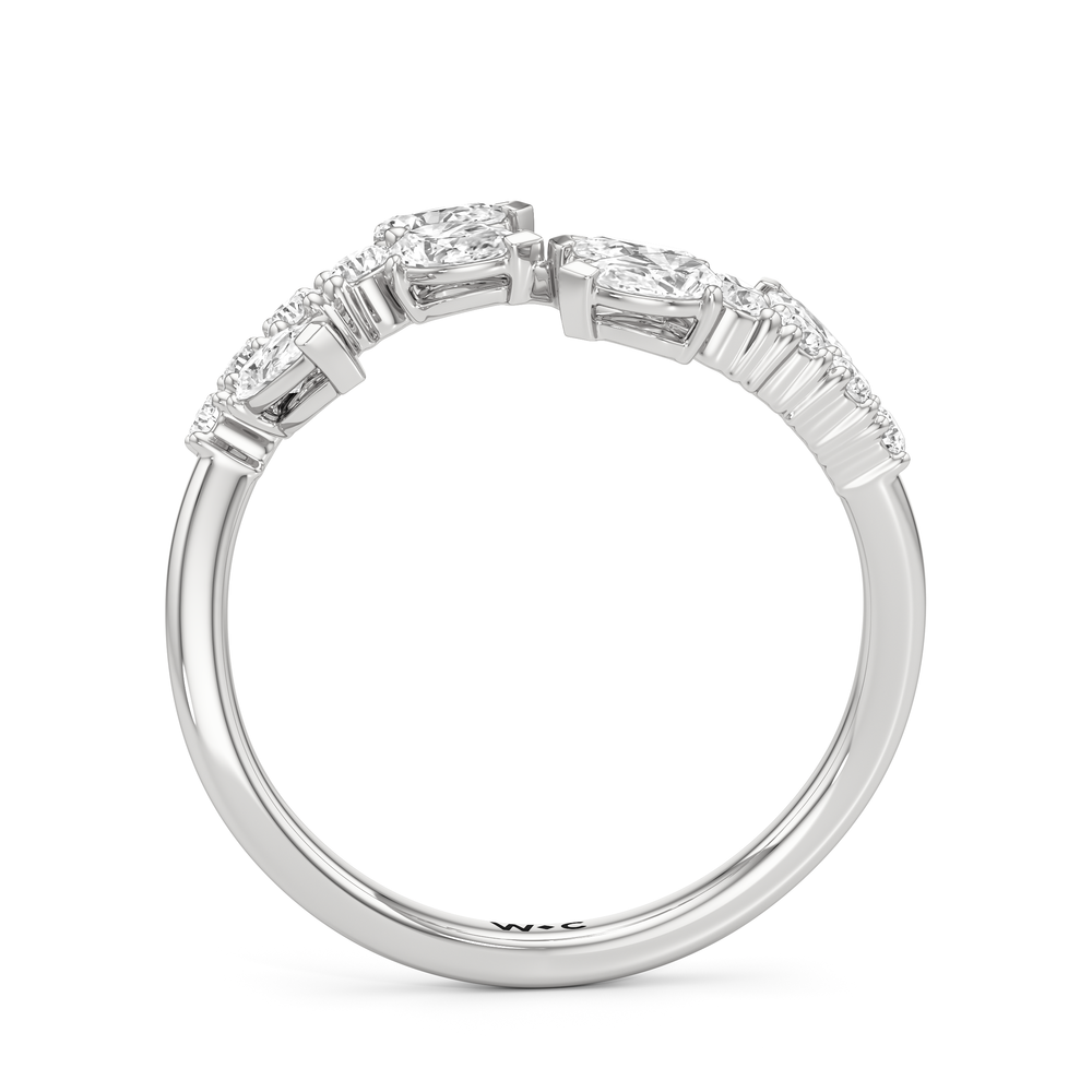 The Vine Curve Ring with 14KT White Gold / Lab / 3/4 Cut Diamond in 14KT White Gold / Lab / 3/4 view 4
