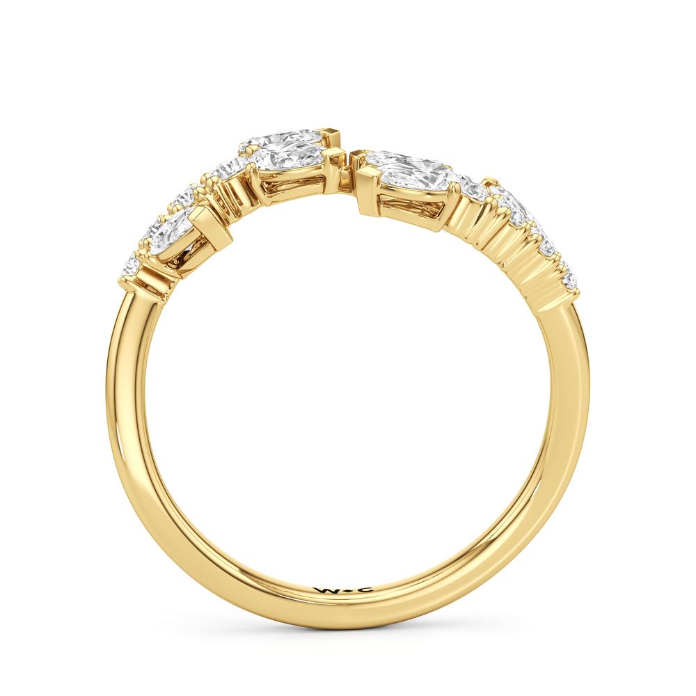 The Vine Curve Ring with 14KT Yellow Gold / Lab / 3/4 Cut Diamond in 14KT Yellow Gold / Lab / 3/4 view 4
