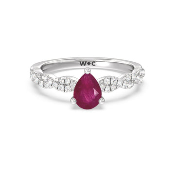 partially faceted ruby red sapphire solitaire 18k white gold engagemen – by  Angeline