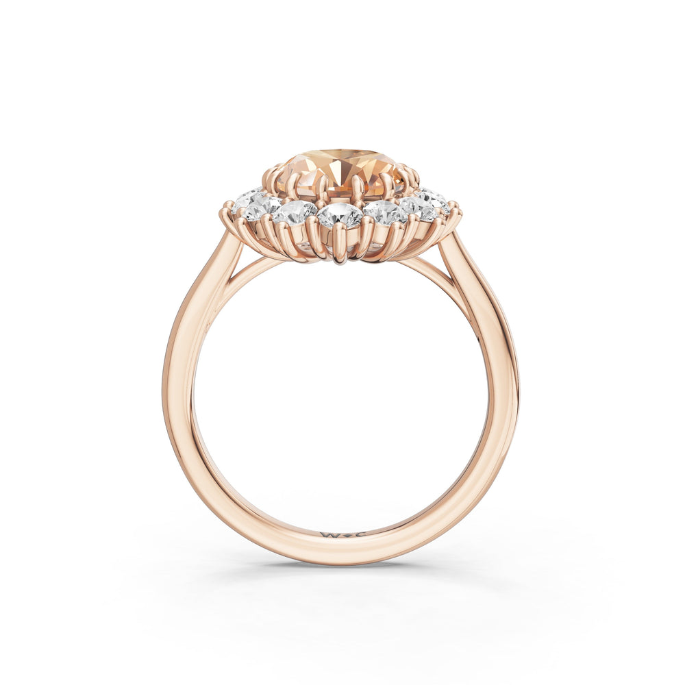 The Spencer Ring with 10X8 MM Cut Diamond in 14KT Rose Gold view 2
