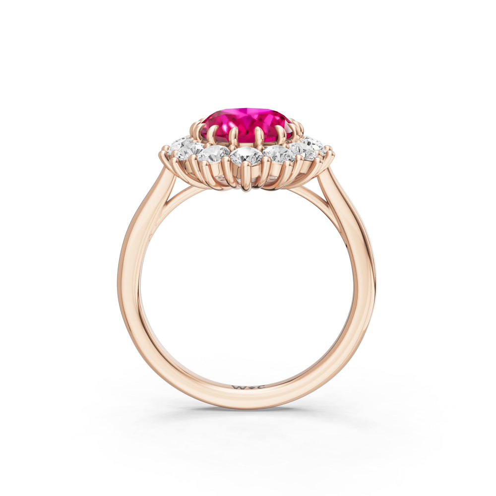 The Spencer Ring with 10X8 MM Cut Diamond in 14KT Rose Gold view 2
