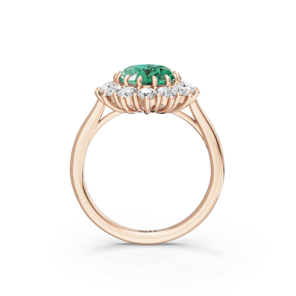 The Spencer Ring with 10X8 MM Cut Diamond in 14KT Rose Gold view 2
