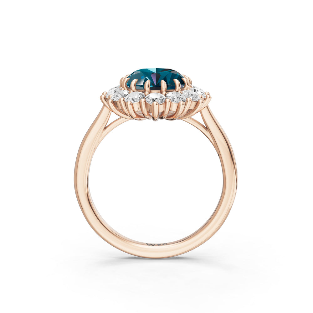 The Spencer Ring with 10X8 MM Cut Diamond in 14KT Rose Gold view 2
