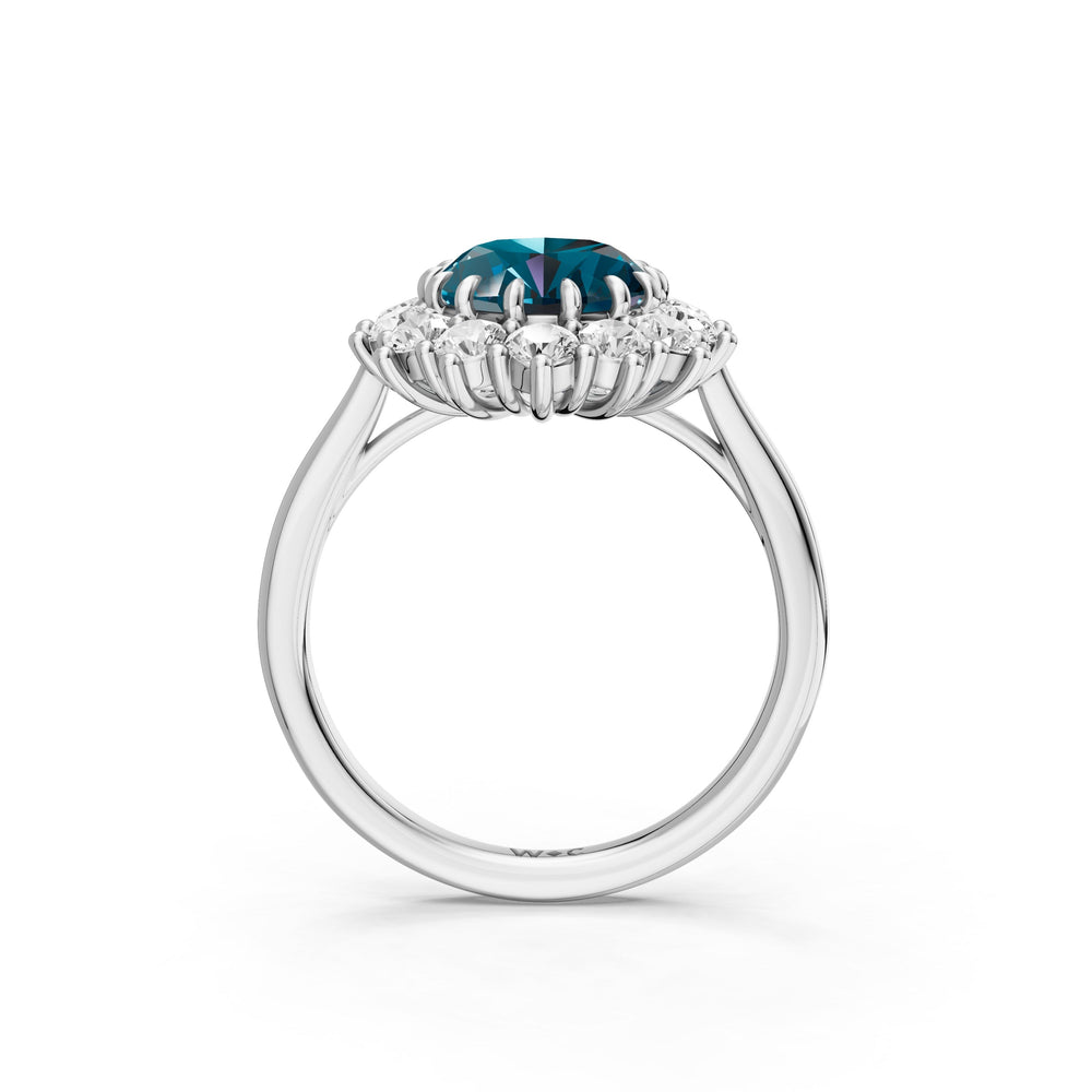 The Spencer Ring with 10X8 MM Cut Diamond in 14KT Platinum view 2
