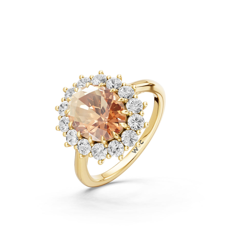 The Spencer Ring with 10X8 MM Cut Diamond in 14KT Yellow Gold view 3
