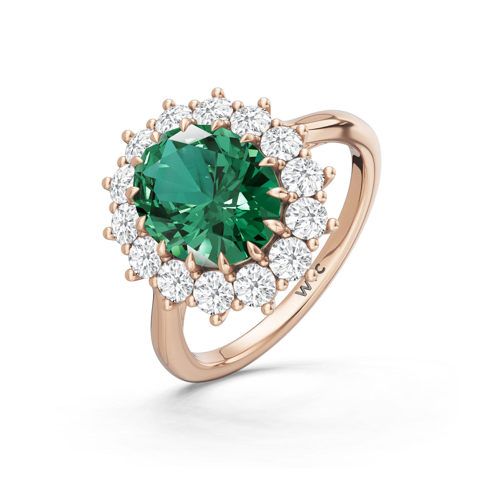 The Spencer Ring with Created Emerald Cut Diamond in 14KT Rose Gold view 3
