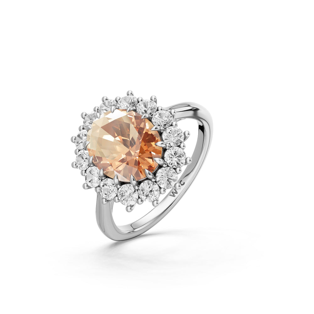 The Spencer Ring with 10X8 MM Cut Diamond in 14KT Platinum view 3
