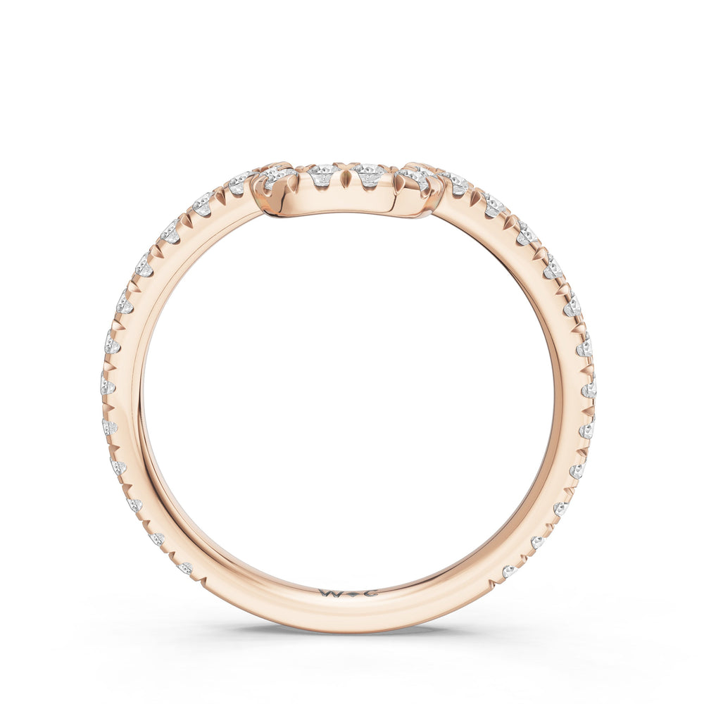 The Trilume Diamond Wedding Band with Created Ruby Cut Diamond in 14KT Rose Gold view 2
