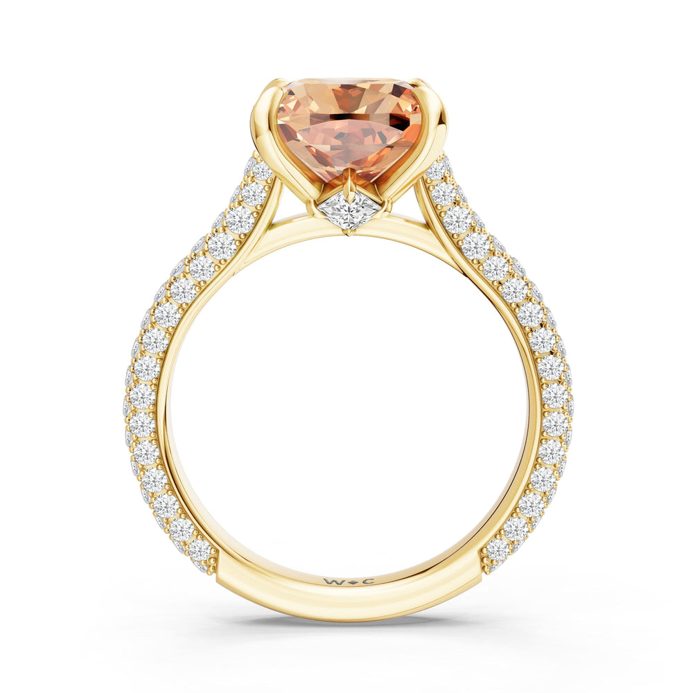 The Rouge Ring with Created Morganite Cut Diamond in 14KT Yellow Gold view 2
