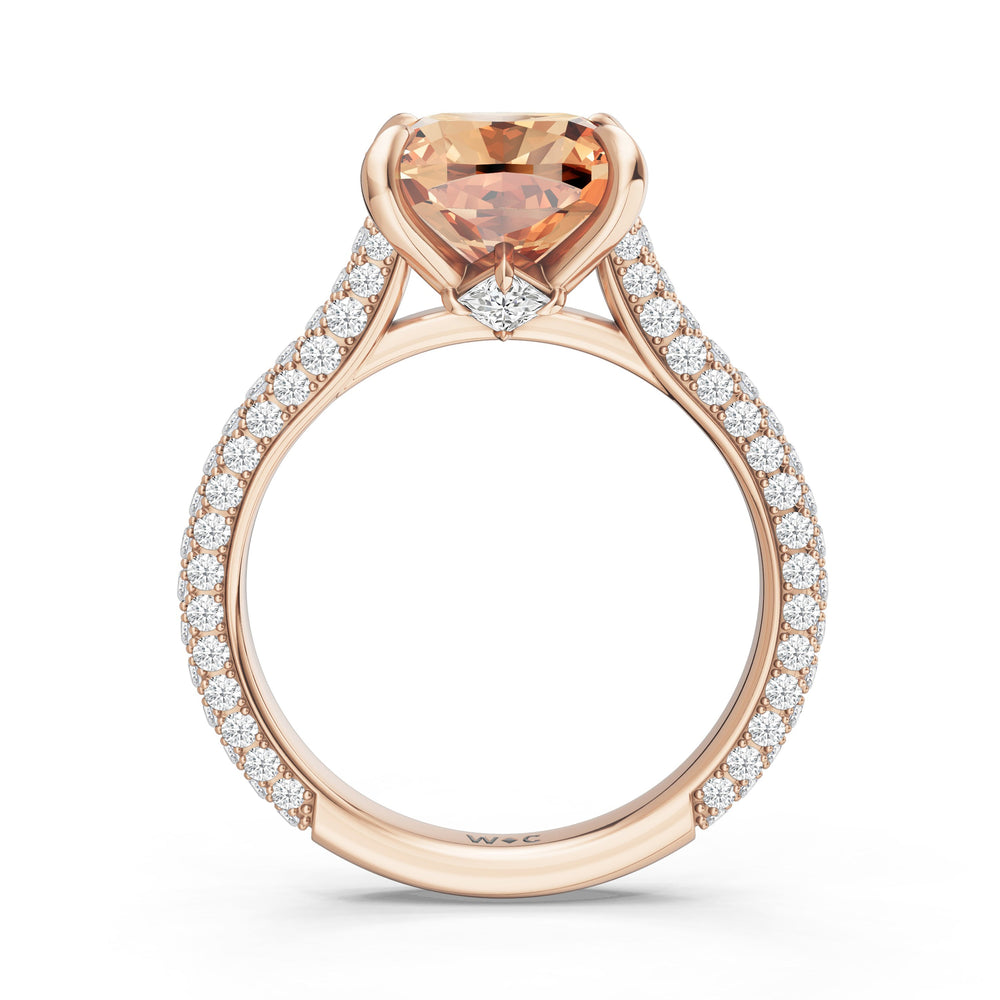 The Rouge Ring with Created Morganite Cut Diamond in 14KT Rose Gold view 2
