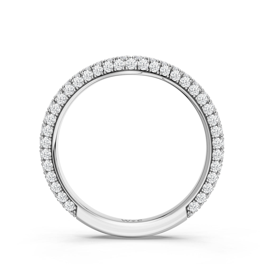 The Rouge Diamond Wedding Band with Created Morganite Cut Diamond in 14KT Platinum view 2
