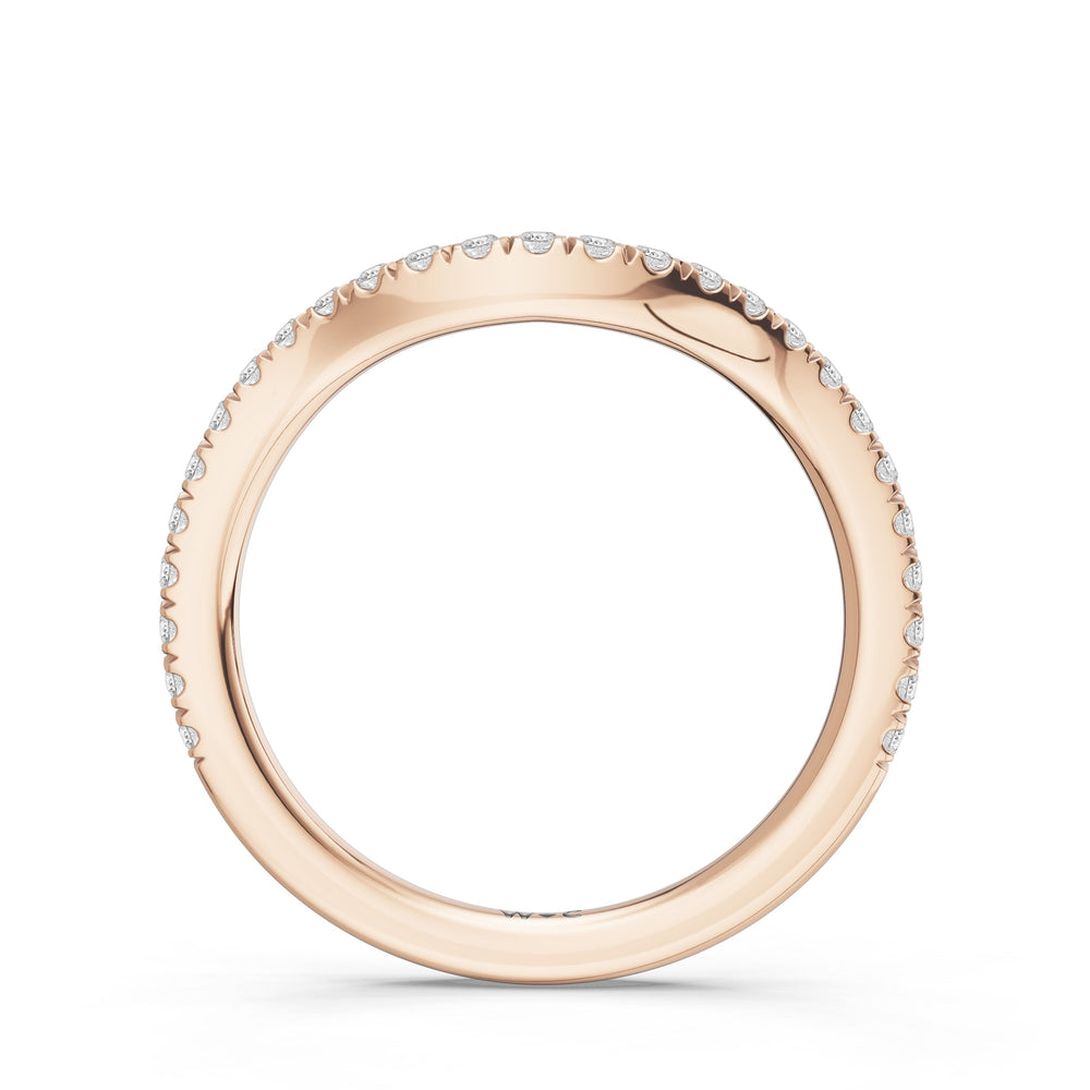 The Azurine Diamond Wedding Band with Created Morganite Cut Diamond in 14KT Rose Gold view 2
