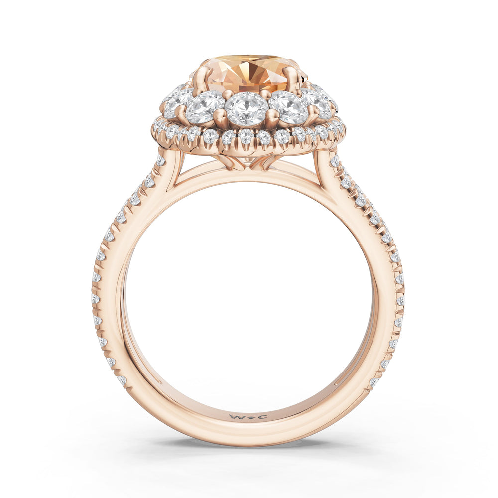 The Esmer Ring with Created Morganite Cut Diamond in 14KT Rose Gold view 2
