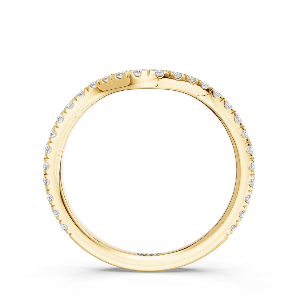 The Rosavira Diamond Wedding Band with Created Morganite Cut Diamond in 14KT Yellow Gold view 2
