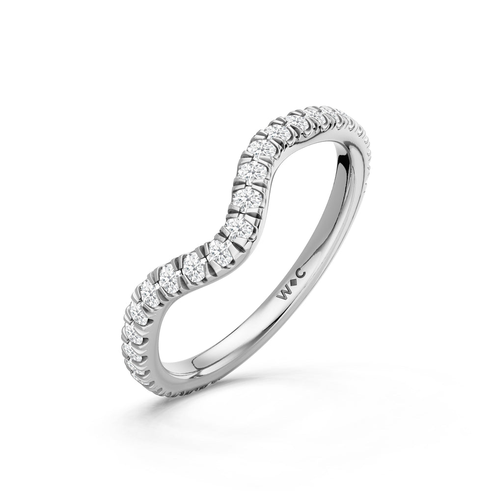 The Rosavira Diamond Wedding Band with Created Ruby Cut Diamond in 14KT Platinum view 4
