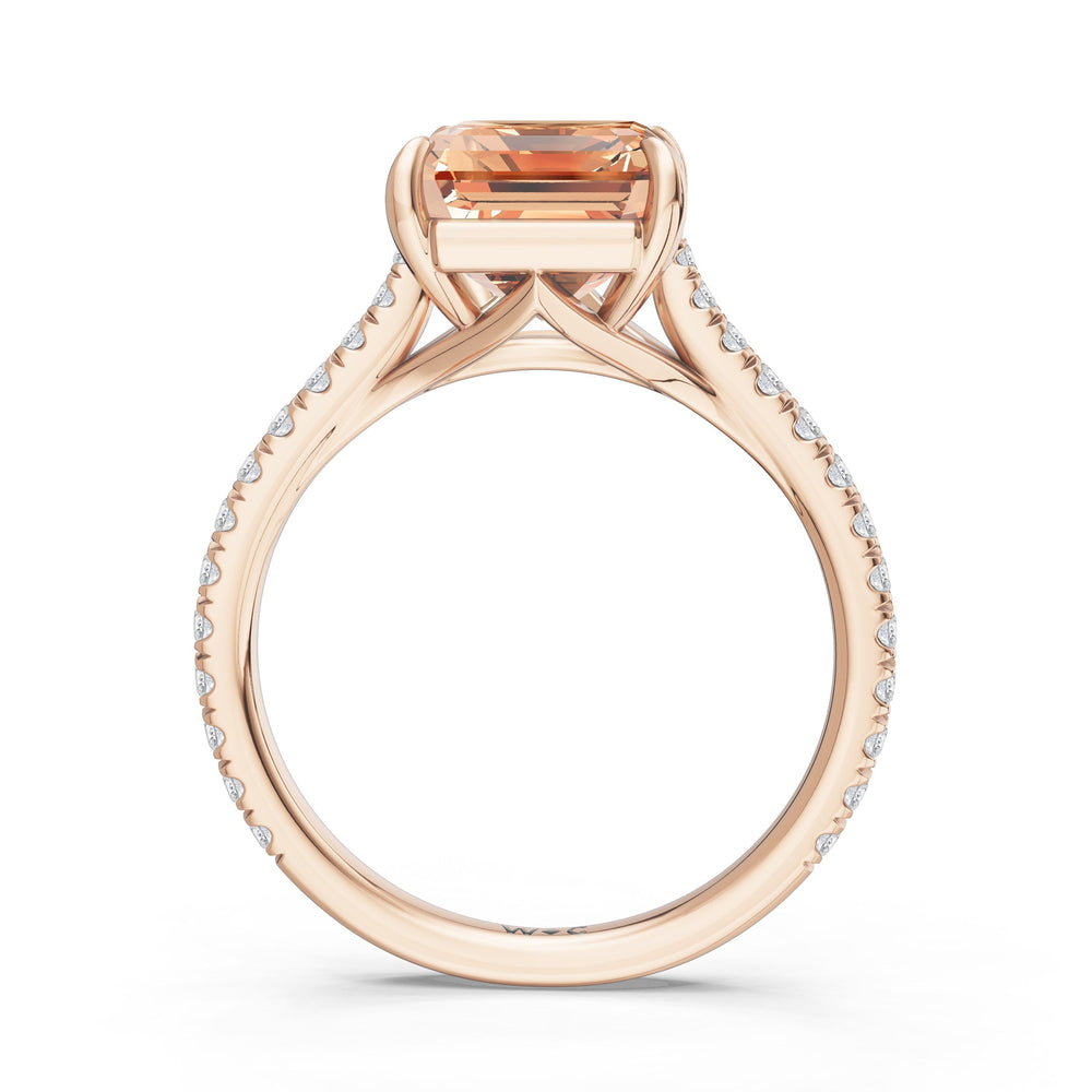 The Rosavira Ring with Created Morganite Cut Diamond in 14KT Rose Gold view 2
