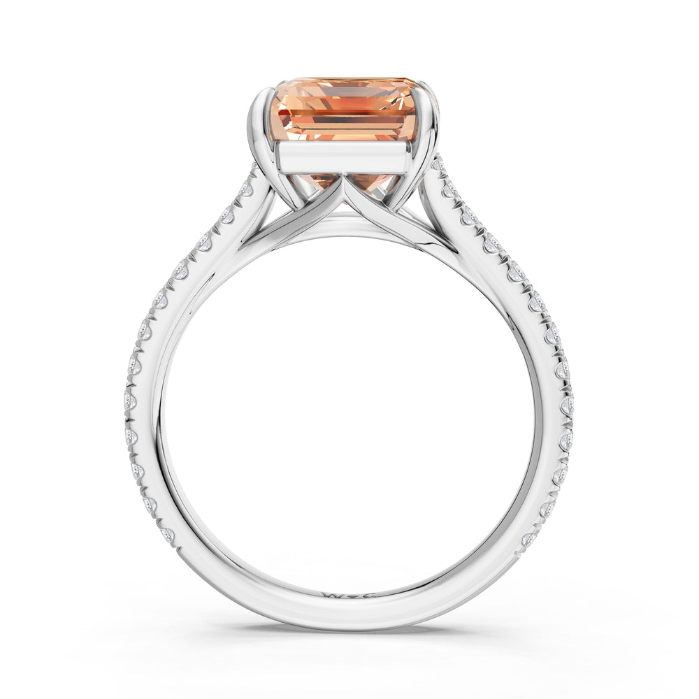 The Rosavira Ring with Created Morganite Cut Diamond in 14KT Platinum view 2
