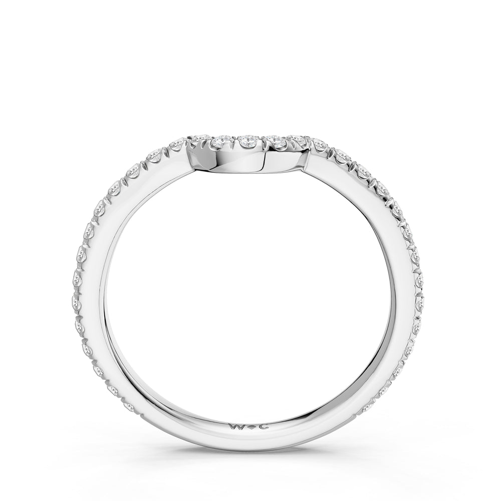 The Verdelle Diamond Wedding Band with Created Blue Sapphire Cut Diamond in 14KT Platinum view 2
