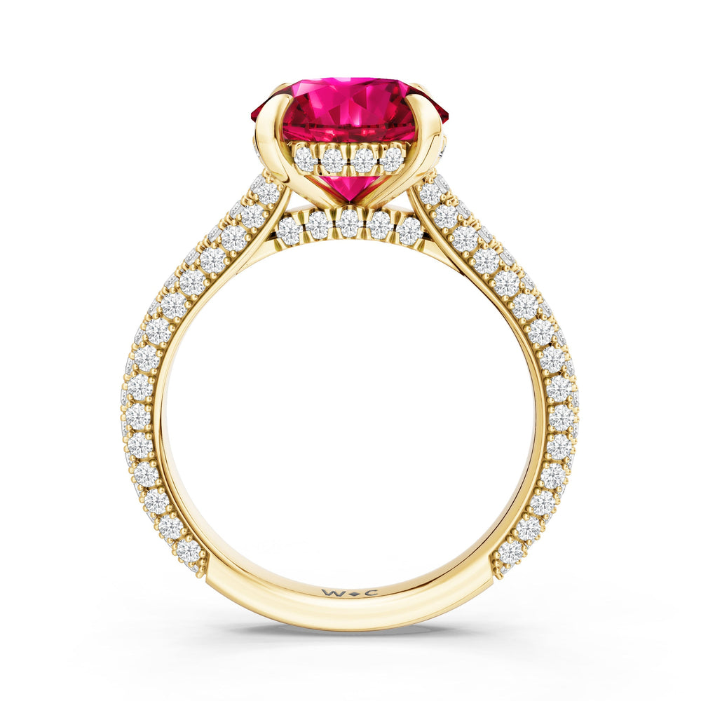 The Mariner Ring with Created Ruby Cut Diamond in 14KT Yellow Gold view 2
