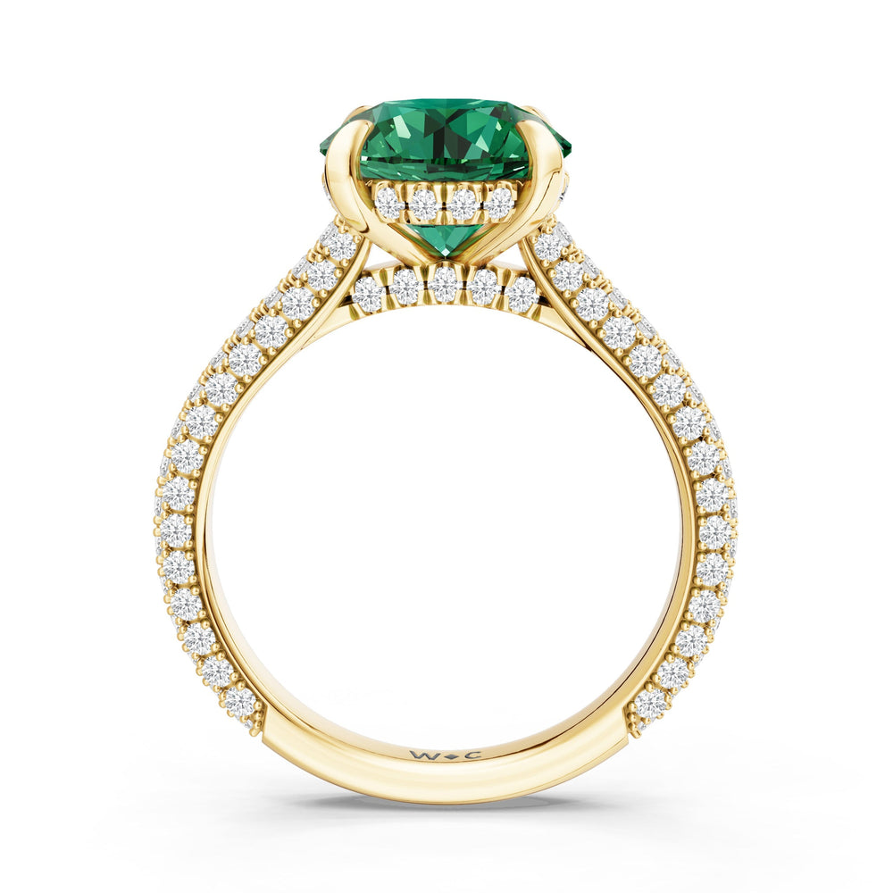 The Mariner Ring with Created Emerald Cut Diamond in 14KT Yellow Gold view 2
