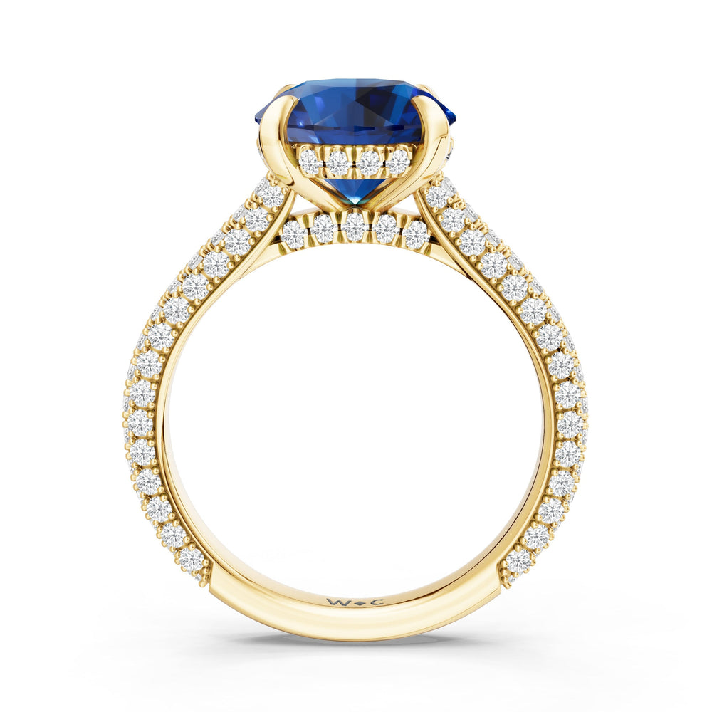 The Mariner Ring with Created Blue Sapphire Cut Diamond in 14KT Yellow Gold view 2
