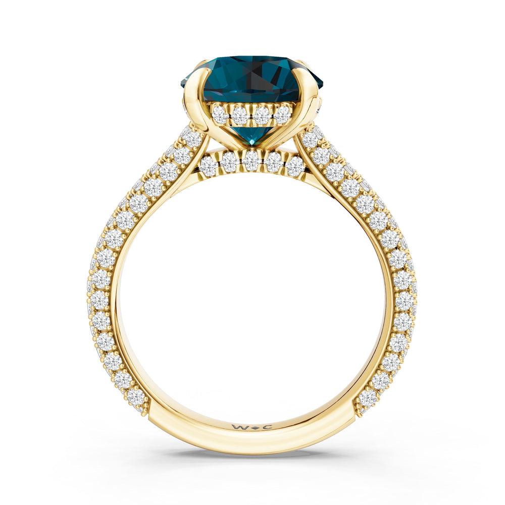 The Mariner Ring with Created London Blue Topaz Cut Diamond in 14KT Yellow Gold view 2

