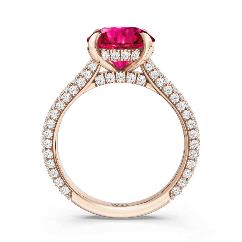The Mariner Ring with Created Ruby Cut Diamond in 14KT Rose Gold view 2
