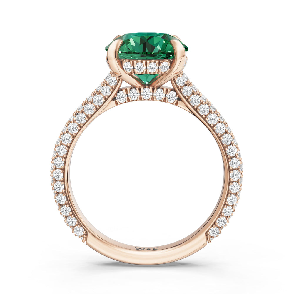 The Mariner Ring with Created Emerald Cut Diamond in 14KT Rose Gold view 2
