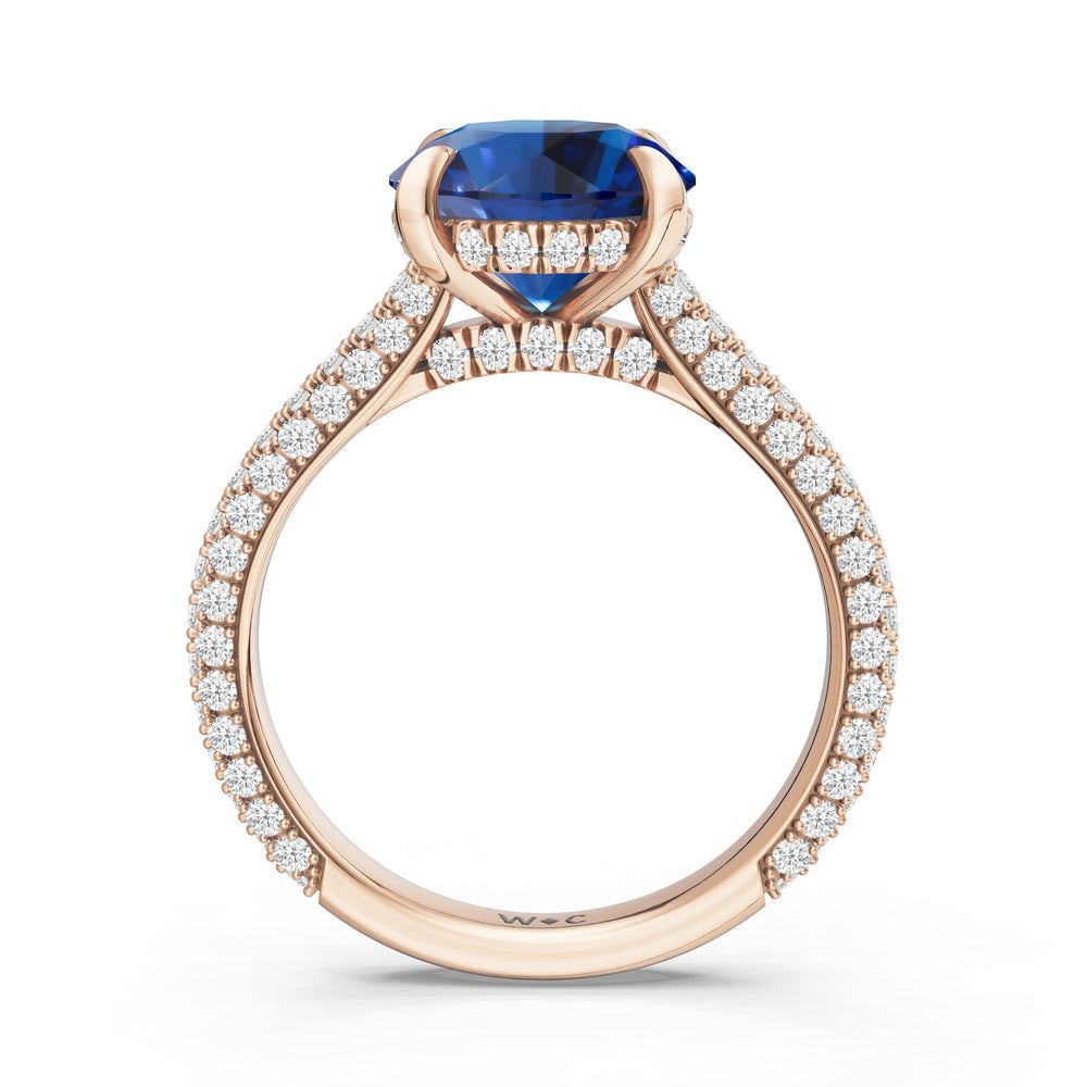 The Mariner Ring with Created Blue Sapphire Cut Diamond in 14KT Rose Gold view 2
