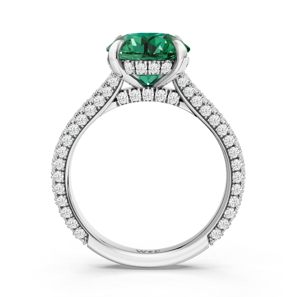The Mariner Ring with Created Emerald Cut Diamond in 14KT Platinum view 2
