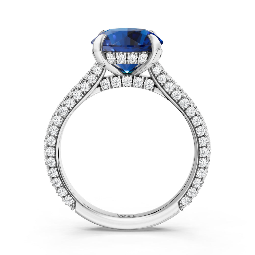 The Mariner Ring with Created Blue Sapphire Cut Diamond in 14KT Platinum view 2
