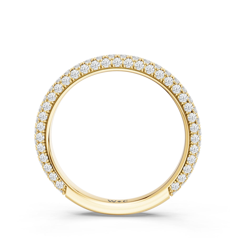 The Mariner Diamond Wedding Band with Created Ruby Cut Diamond in 14KT Yellow Gold view 2
