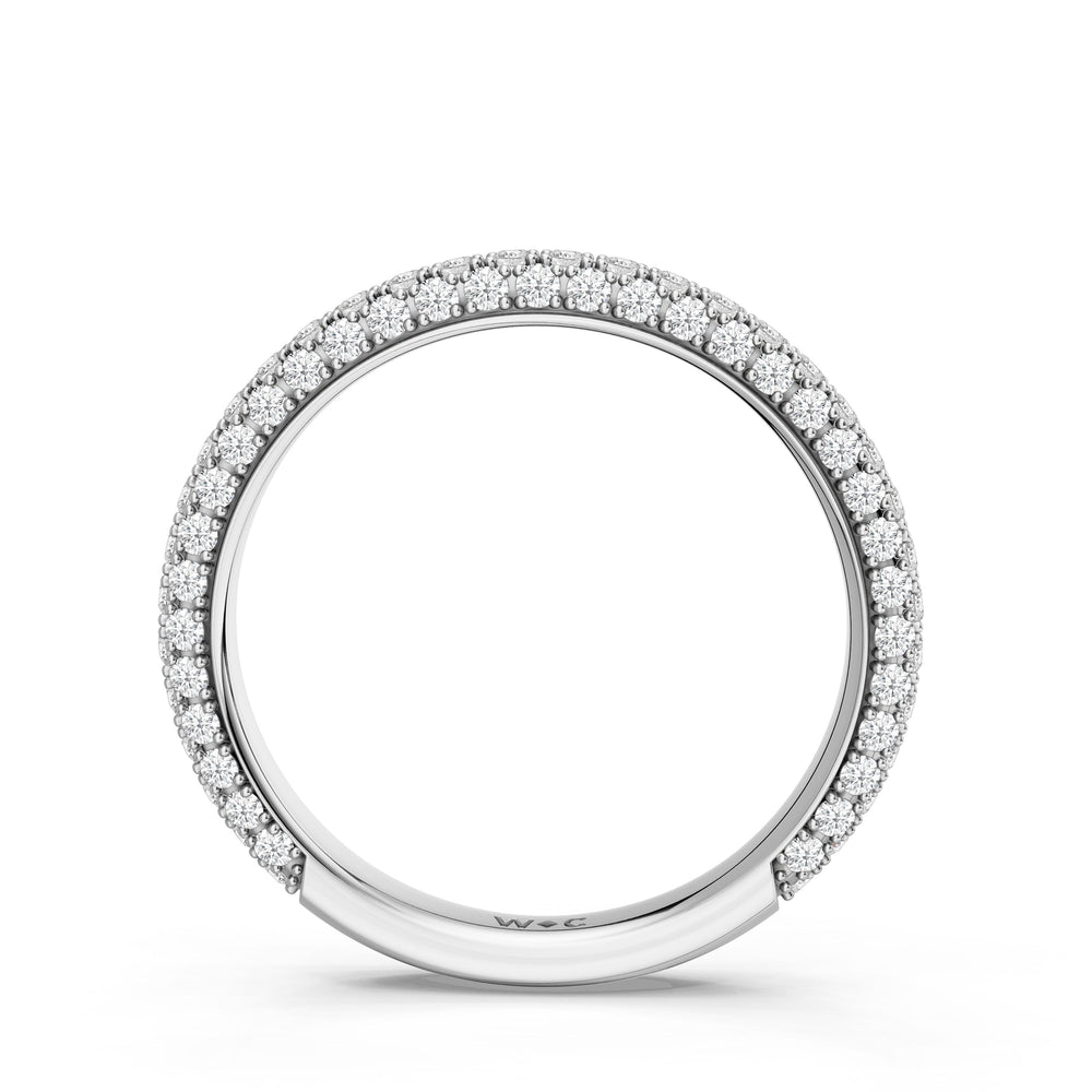 The Mariner Diamond Wedding Band with Created Morganite Cut Diamond in 14KT Platinum view 2
