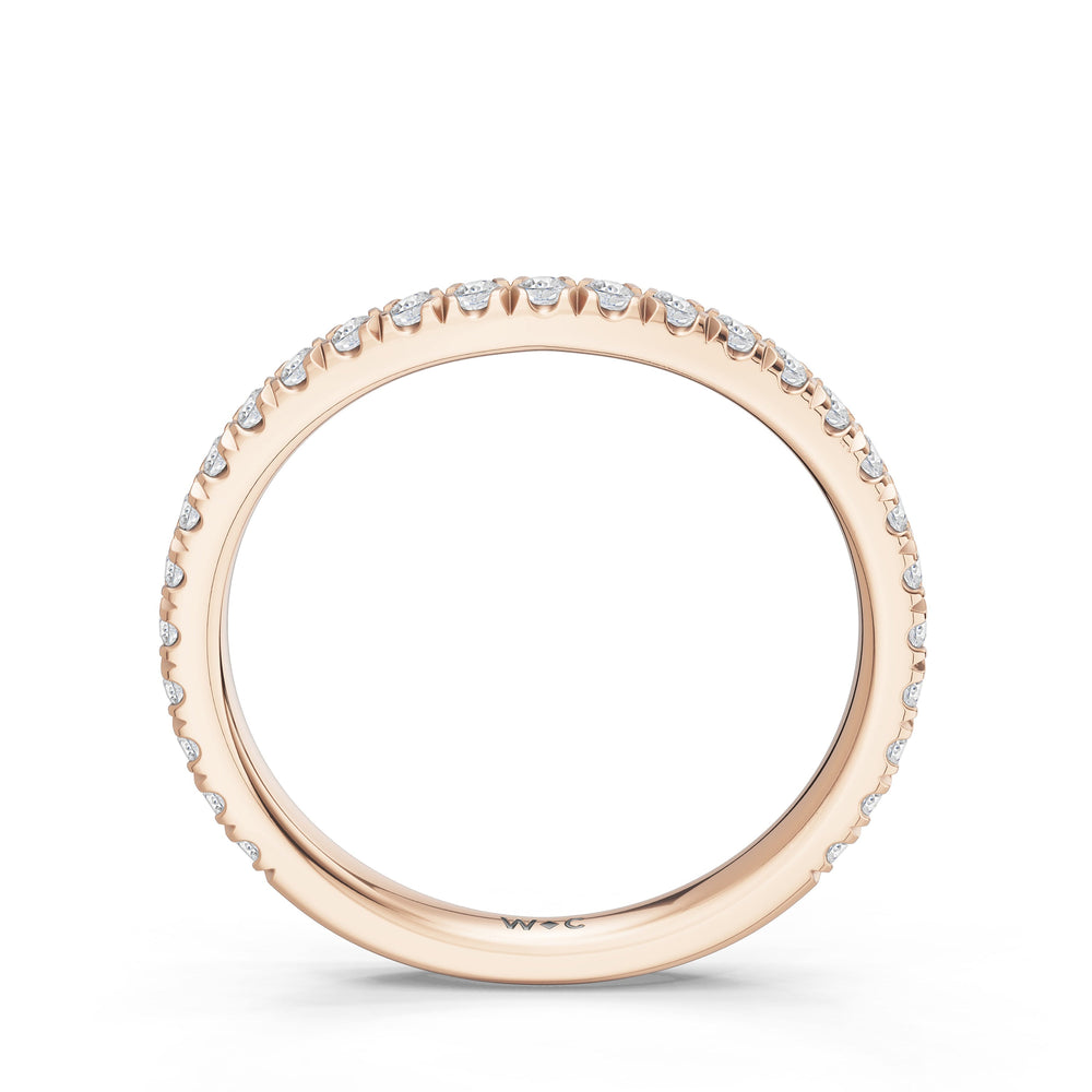 The Celestia Diamond Wedding Band with Created Ruby Cut Diamond in 14KT Rose Gold view 2
