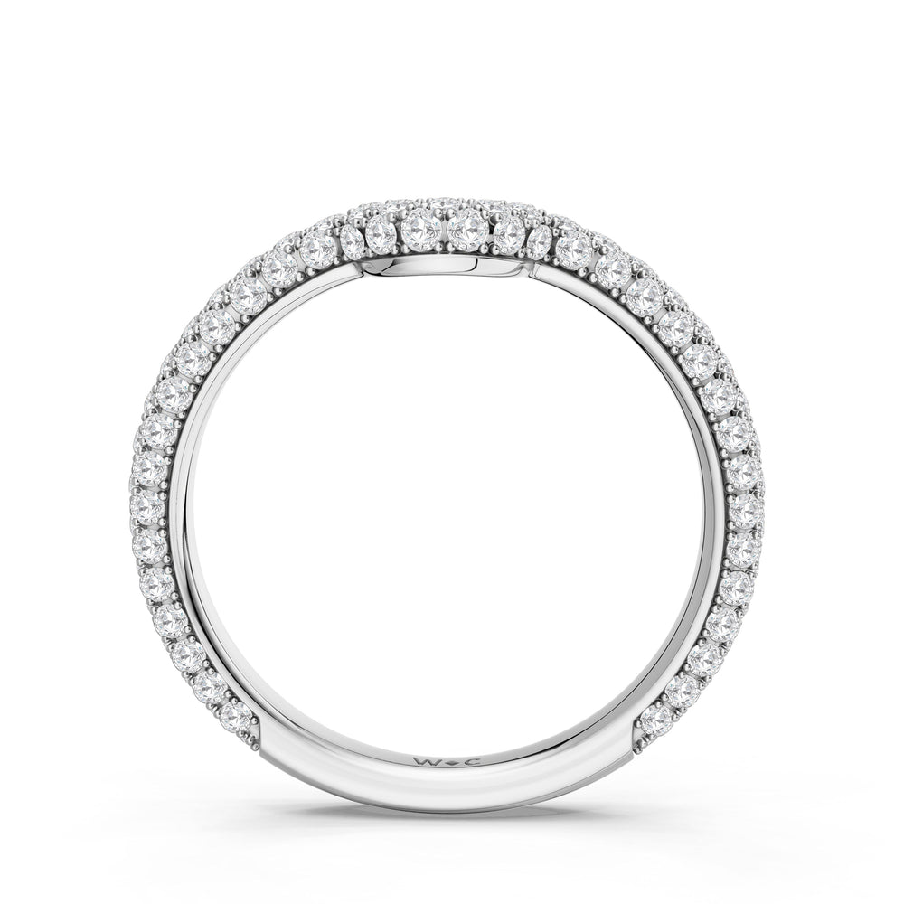 The Florence Diamond Wedding Band with Created Morganite Cut Diamond in 14KT Platinum view 2
