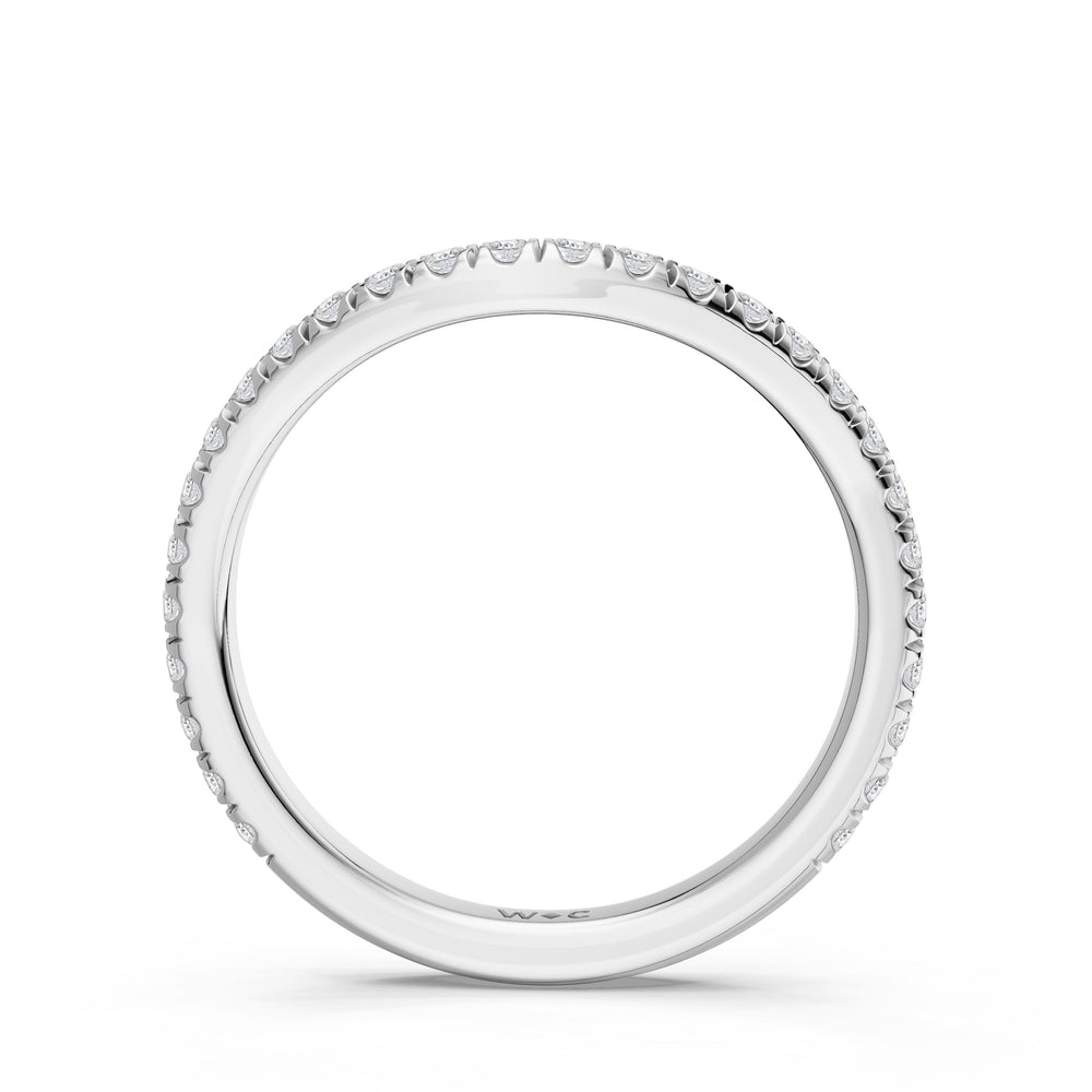 The Viridelle Diamond Wedding Band with Created Blue Sapphire Cut Diamond in 14KT Platinum view 2

