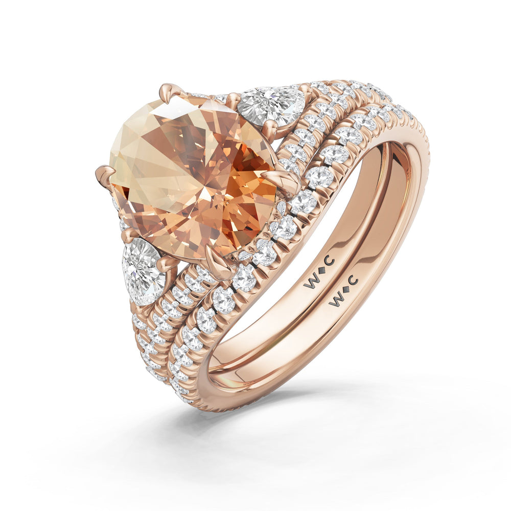 The Viridelle Ring with Created Morganite Cut Diamond in 14KT Rose Gold view 4
