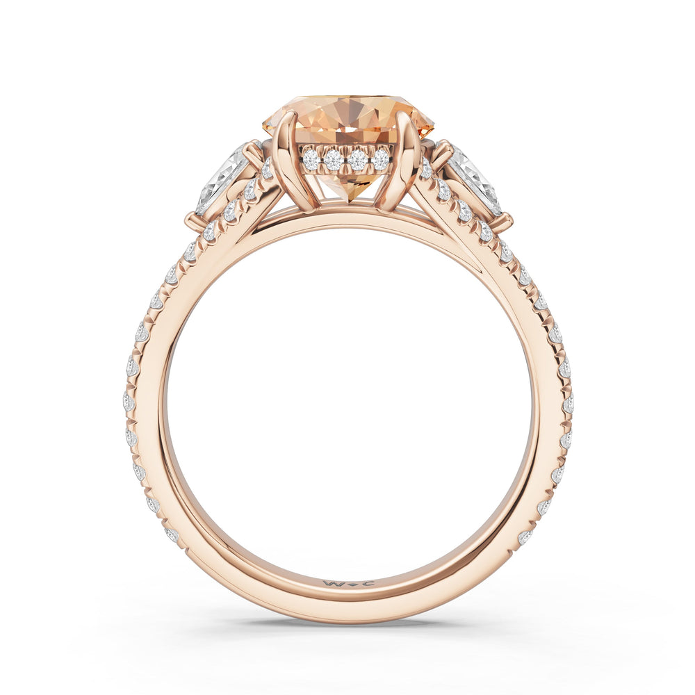 The Viridelle Ring with Created Morganite Cut Diamond in 14KT Rose Gold view 2
