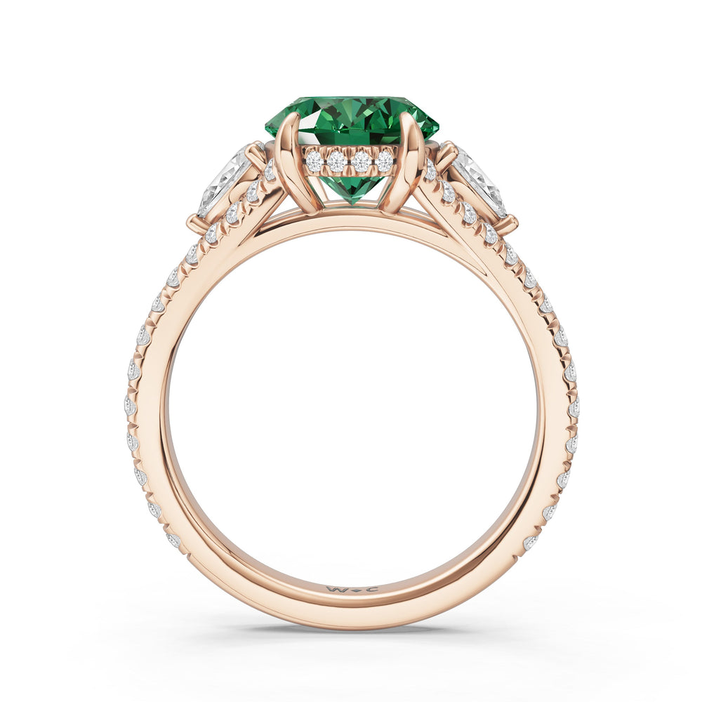 The Viridelle Ring with Created Emerald Cut Diamond in 14KT Rose Gold view 2
