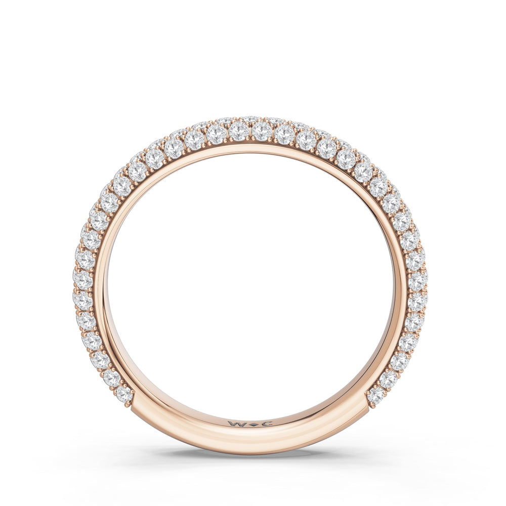 The Viridalis Diamond Wedding Band with Created Emerald Cut Diamond in 14KT Rose Gold view 2
