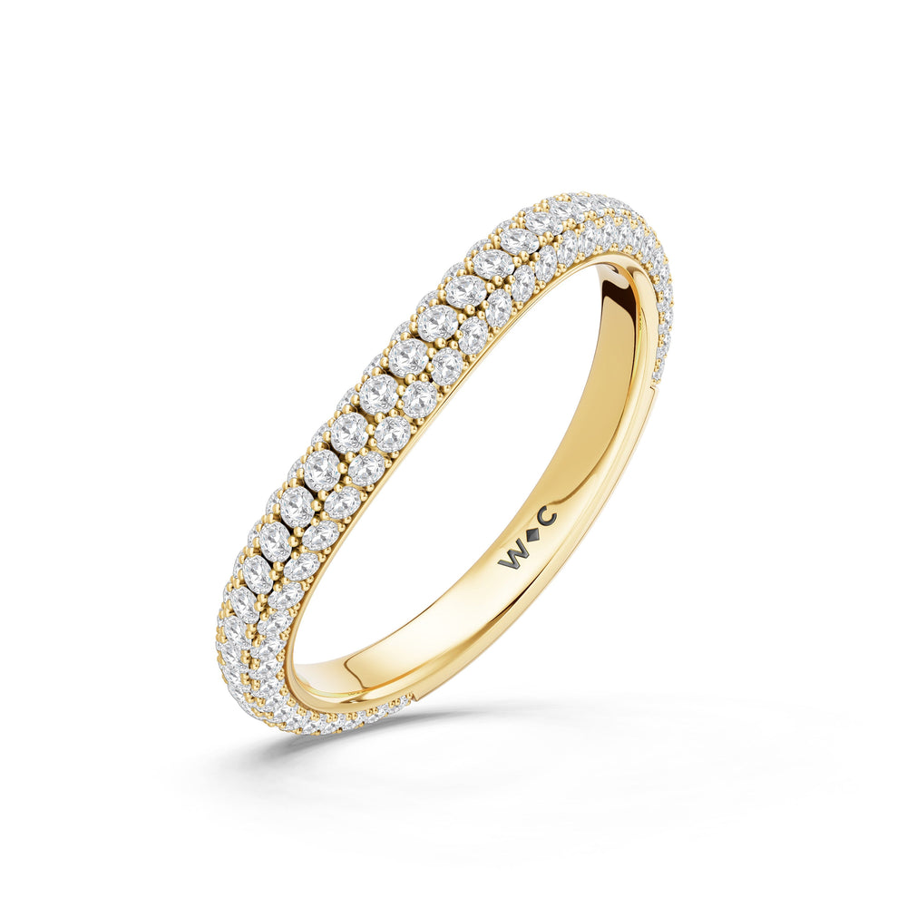 The Viridalis Diamond Wedding Band with Created Ruby Cut Diamond in 14KT Yellow Gold view 4
