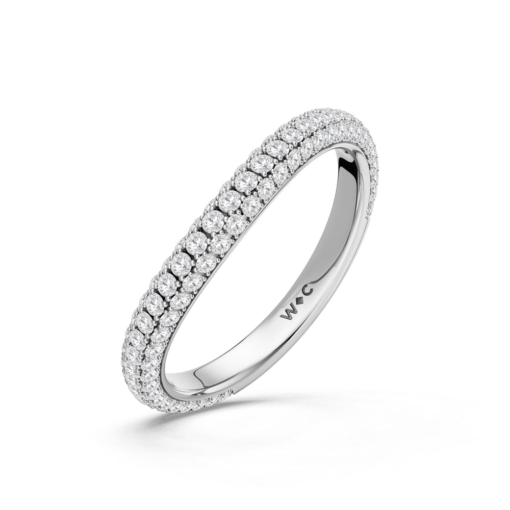 The Viridalis Diamond Wedding Band with Created Ruby Cut Diamond in 14KT Platinum view 4
